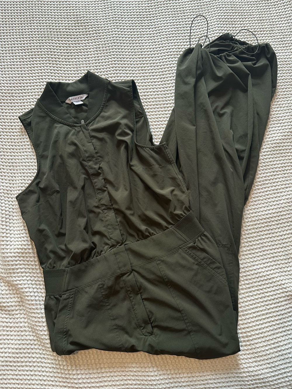 Athleta Olive Green Sleeveless Jumpsuit